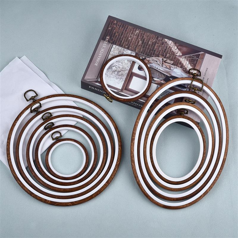 Wood Ring Blank - Sewing Tool Round Oval Wooden Embroidery