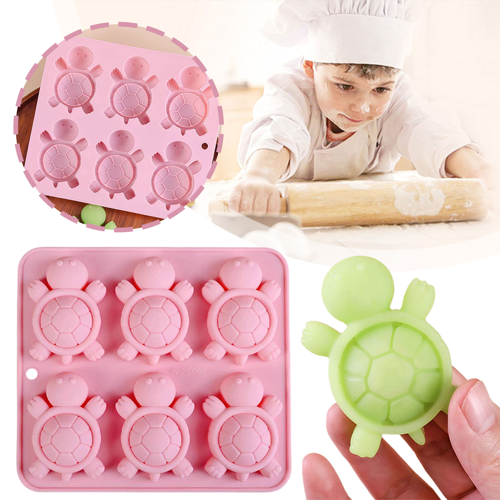 Silicone Mold Tray - Turtles Ice Tray 3D Tortoises Sea
