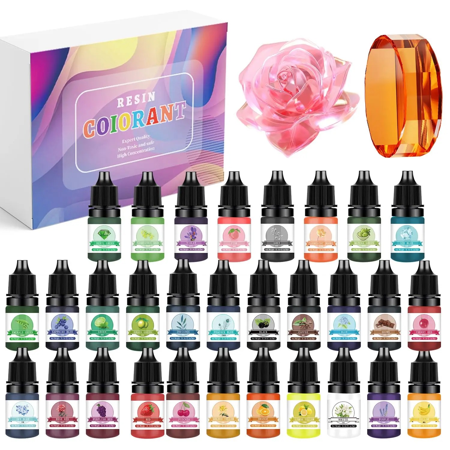 Epoxy Uv Resin Kit - 30Colors 5ml Epoxy Resin Pigment Kits