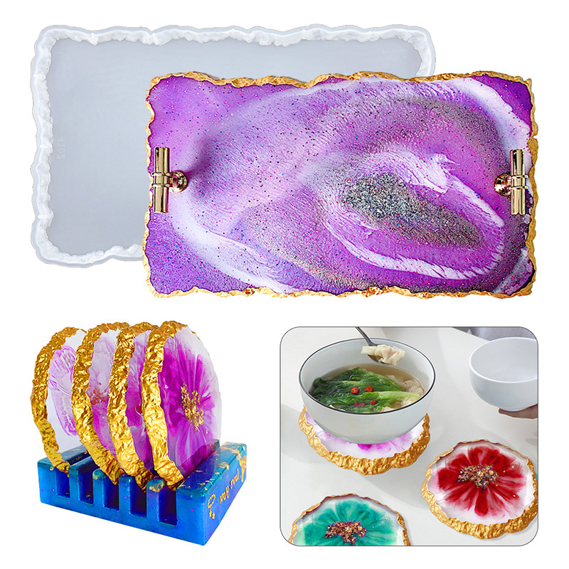 Geode Mold Silicone - DM413 Drusy Coaster Resin Mold Geode