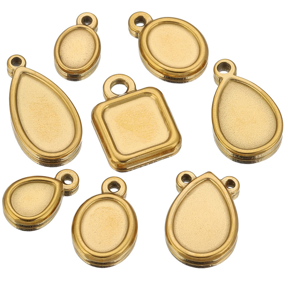 Resin Craft Projects - 5pcs Stainless Steel Square Drop Round