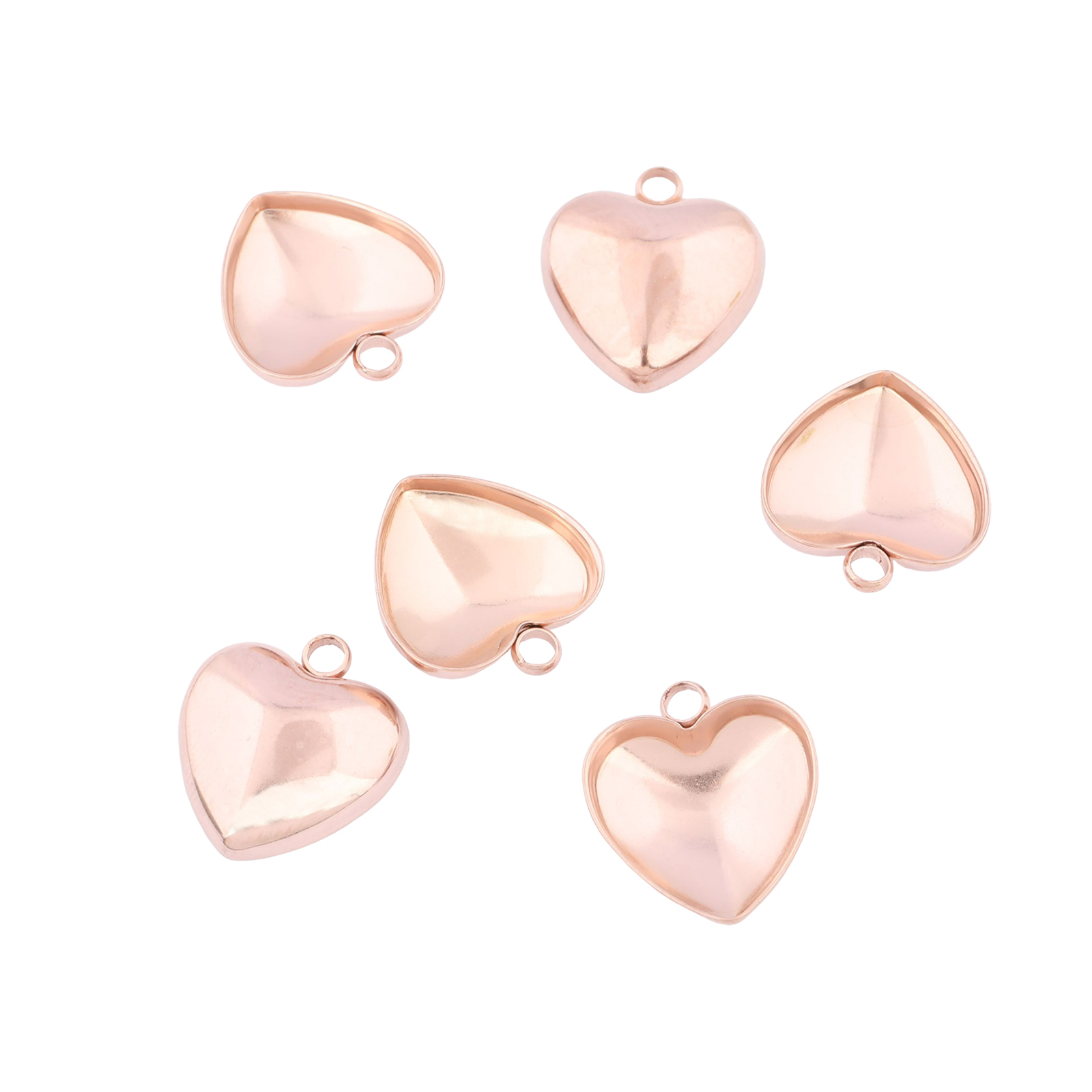 Bezels Set Pendant - 20pcs Stainless Steel 12mm Heart Pointback