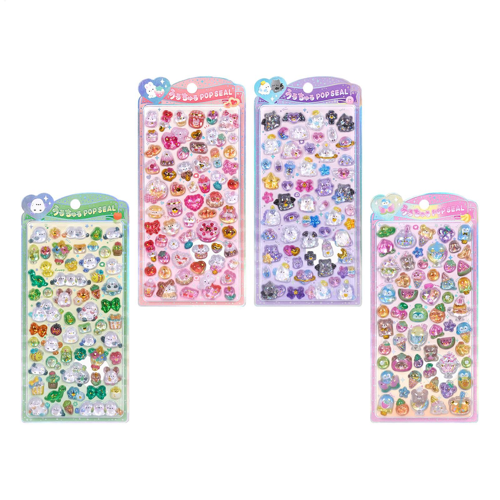 Resin Glitter Pack - Cute Sticker Pack 3D Glitter Stickers