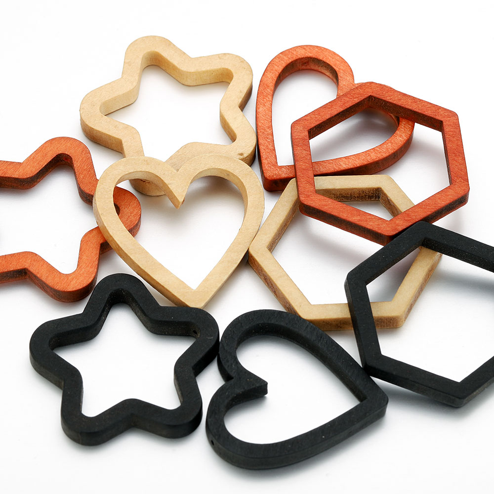 10pcs Wood Heart Square Silico - Resin Crafts Diy ulasan dan harga