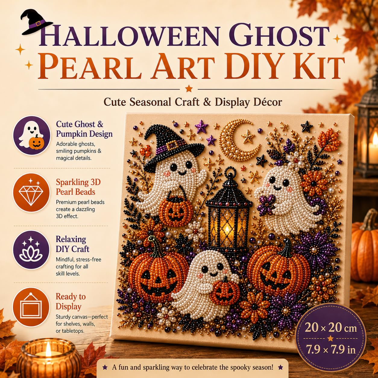@Halloween Ghost Pearl Art Kit - Resin Craft For Beginners ulasan dan harga