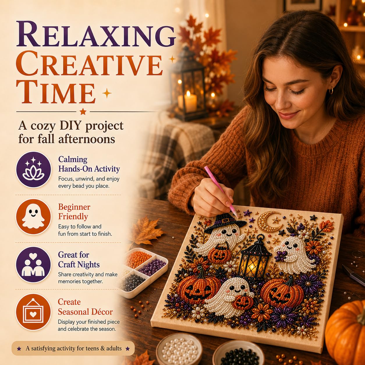 @Halloween Ghost Pearl Art Kit - Resin Craft For Beginners ulasan dan harga
