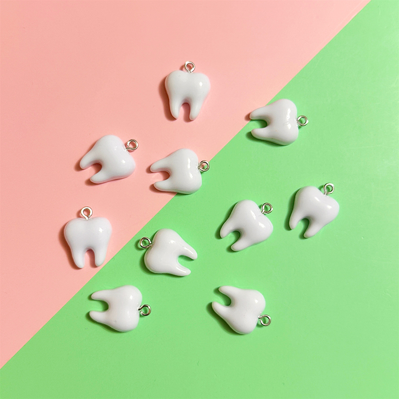 10pcs Cute White Teeth Resin P - Resin Craft Projects ulasan dan harga