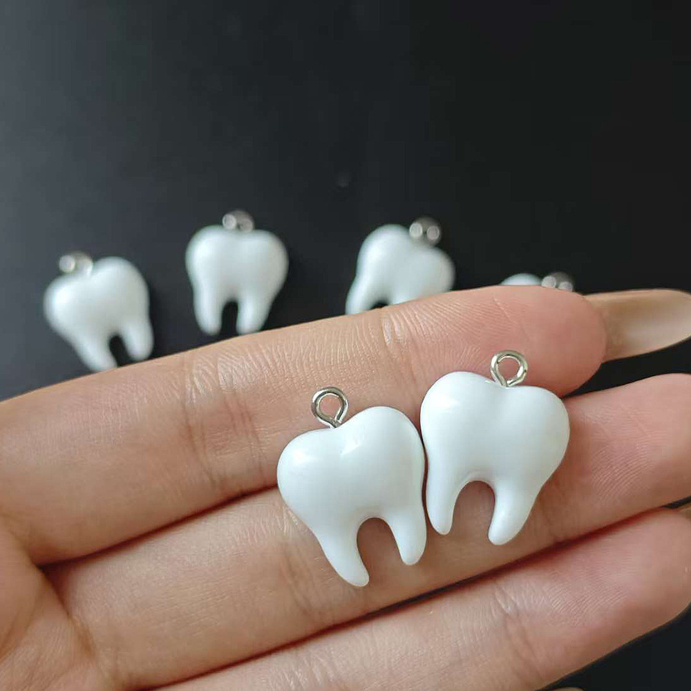 10pcs Cute White Teeth Resin P - Resin Craft Projects ulasan dan harga