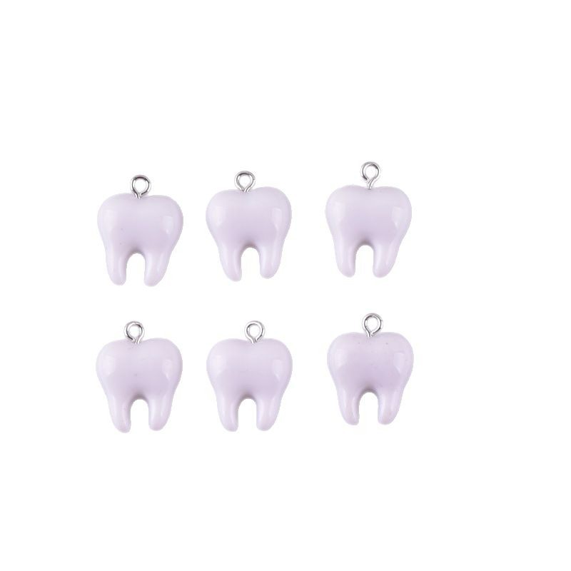 10pcs Cute White Teeth Resin P - Resin Craft Projects ulasan dan harga