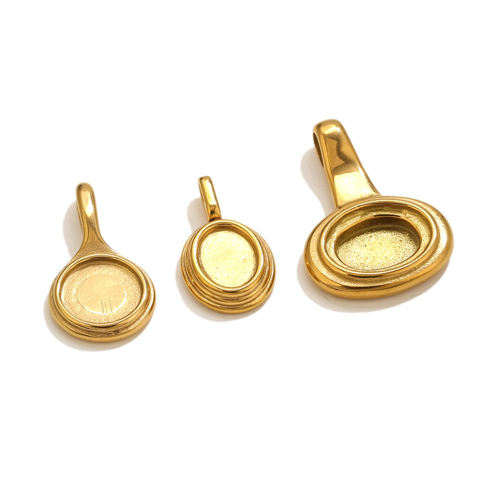 5pcs Stainless Steel Round Ova - Crafting Resin ulasan dan harga