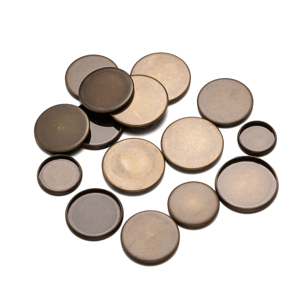 20pcs Antique Bronze Flat Roun - Bezels Set Pendant ulasan dan harga