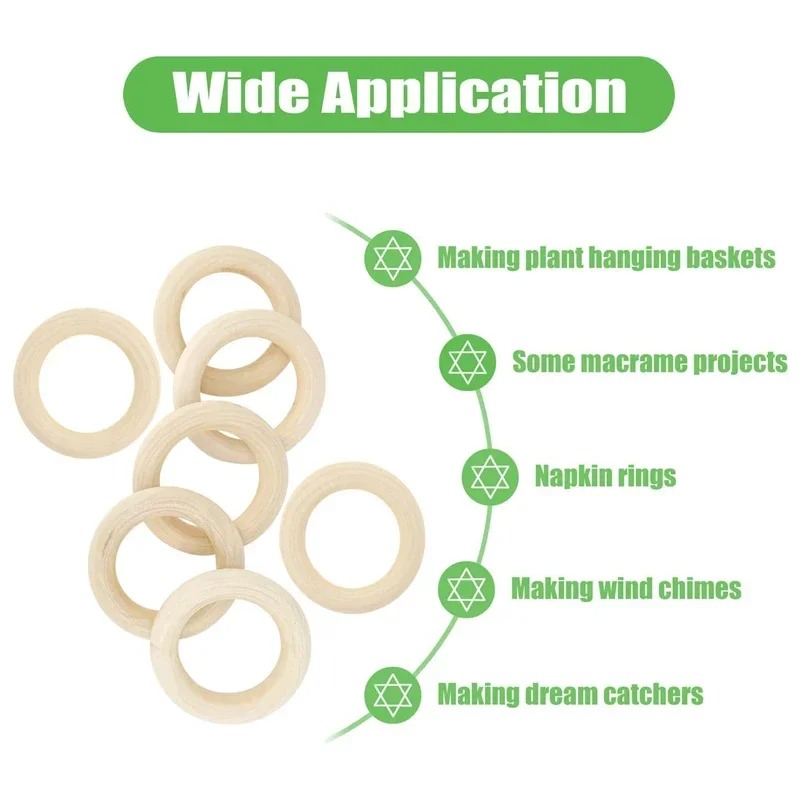 20pcs 30mm Unfinished Smooth W - Wood Ring Blank ulasan dan harga
