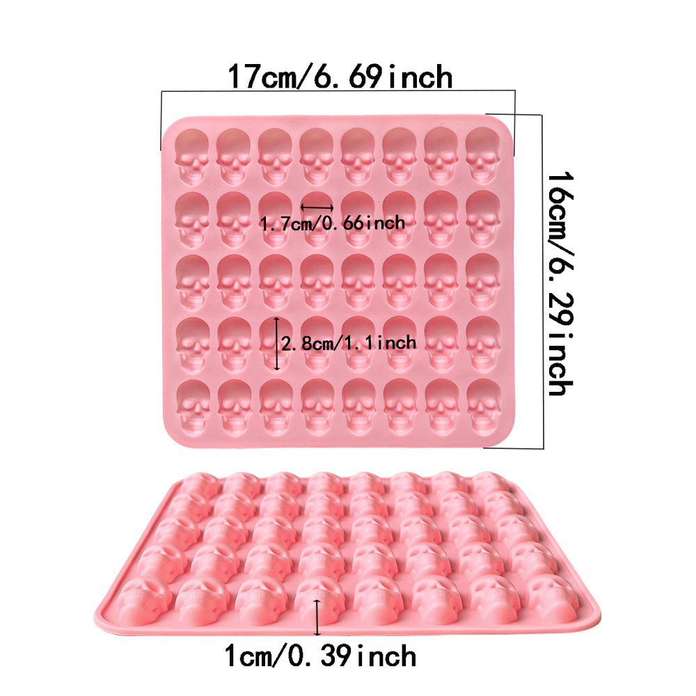 1pc 40 hole skull shaped bakin - Silicone Mold Tray ulasan dan harga