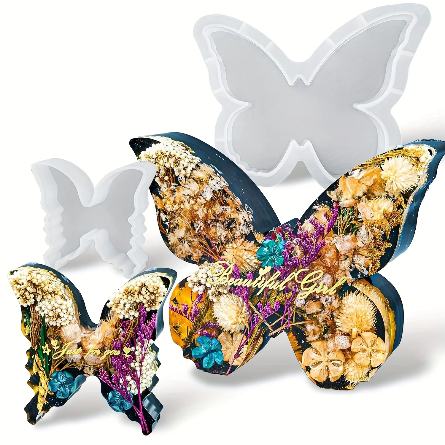 Two sizes of butterfly resin m - Flower Preservation Resin ulasan dan harga