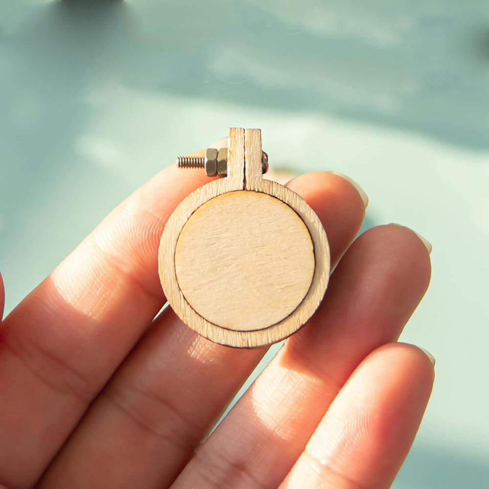 10Pcs/Set Wooden Mini Embroide - Wood Ring Blank ulasan dan harga