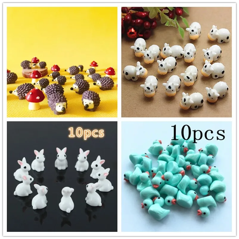 10Pcs/Hedgehog and Cows/Cute A - Terrarium Moss Art ulasan dan harga