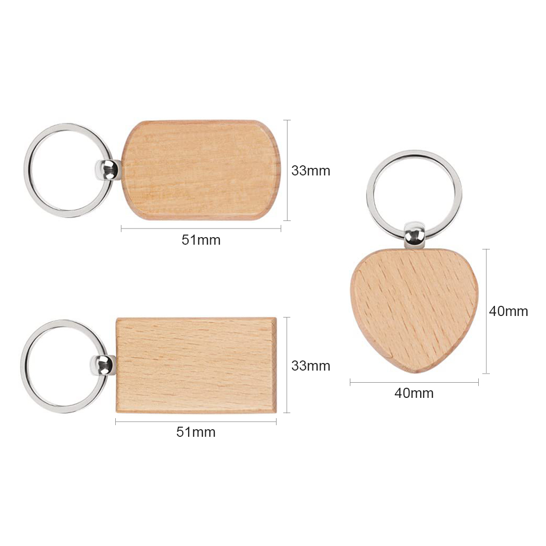 20PCS Unfinished Wood Keychain - Wood Ring Blank ulasan dan harga