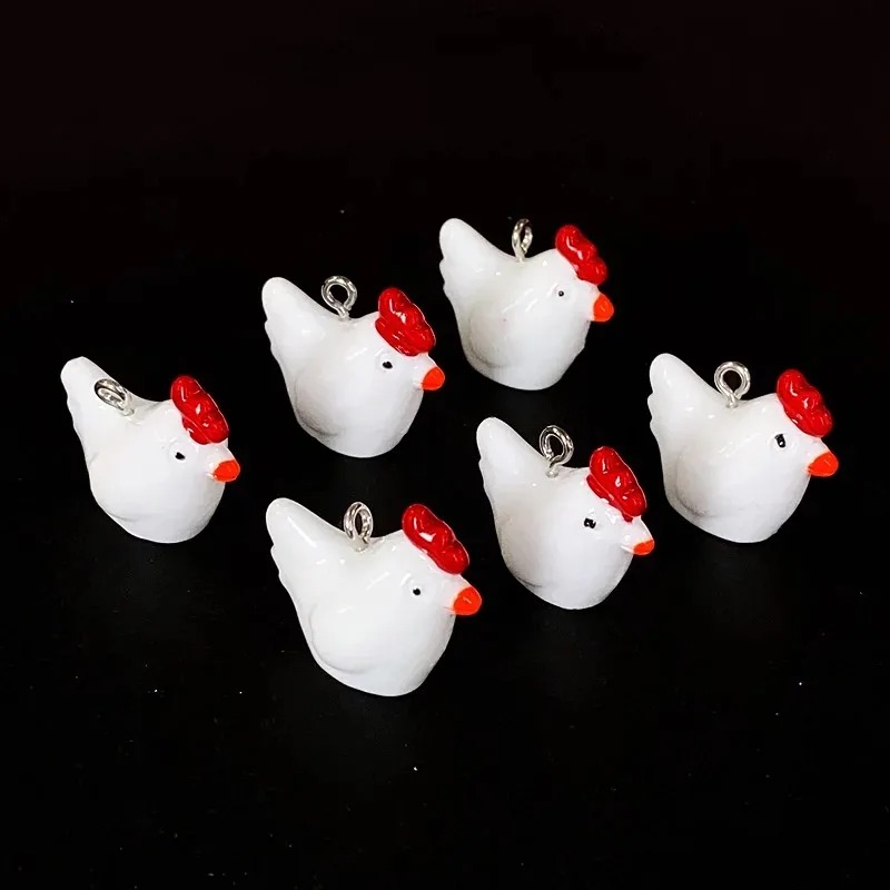 10Pcs Cute Mini 3D Chicken Res - Resin Crafts Diy ulasan dan harga