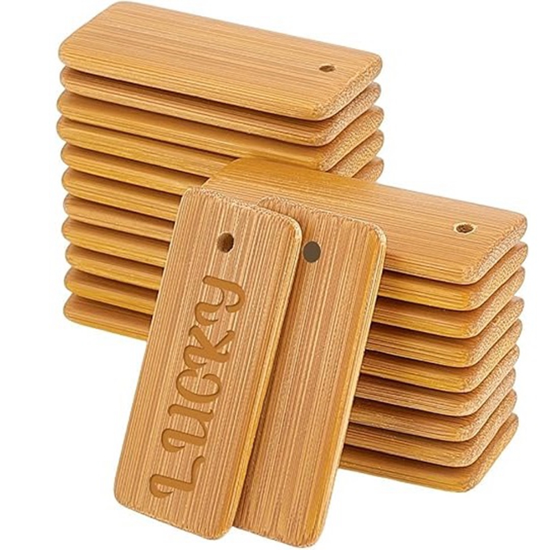 50pcs Wooden Tags Key Ring Bla - Wood Ring Blank ulasan dan harga