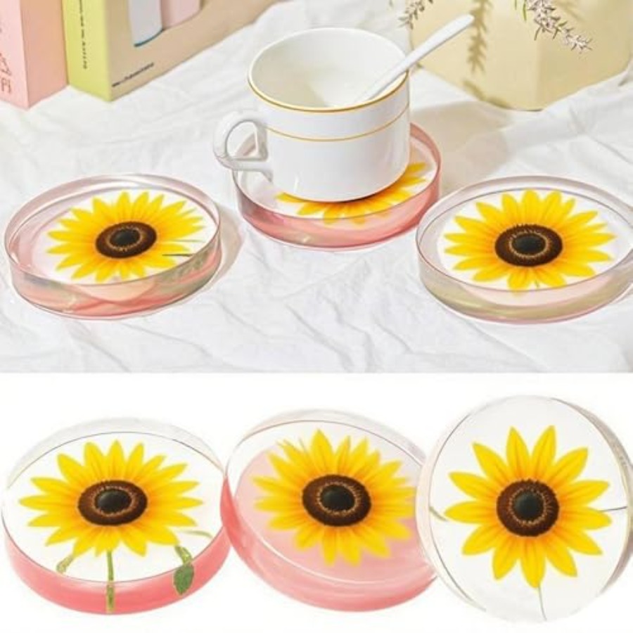 6-Cavity Deep Round Coaster Si - Flower Preservation Resin ulasan dan harga