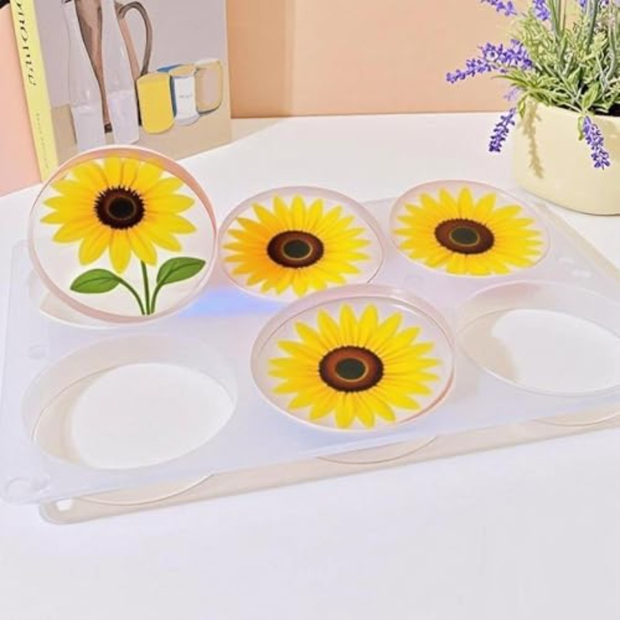 6-Cavity Deep Round Coaster Si - Flower Preservation Resin ulasan dan harga