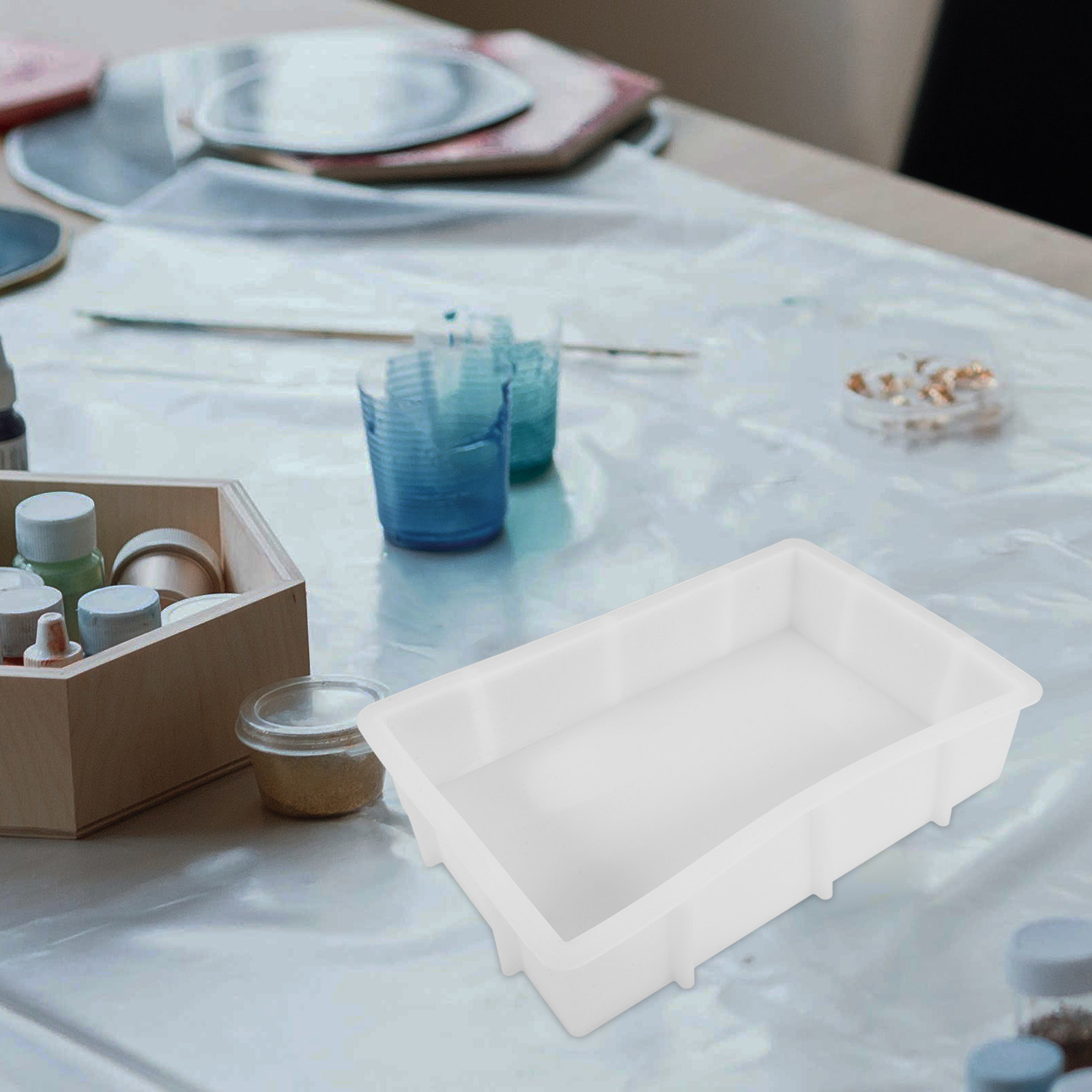 Large Rectangle Resin Silicone - Flower Preservation Resin ulasan dan harga