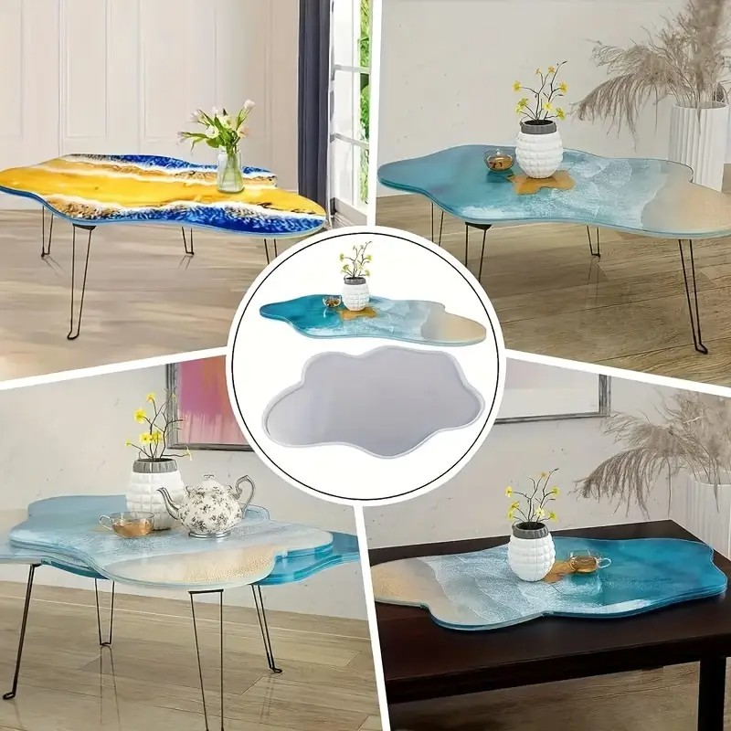 Large 61cm Irregular tray epox - Resin Ocean Wave Mold ulasan dan harga