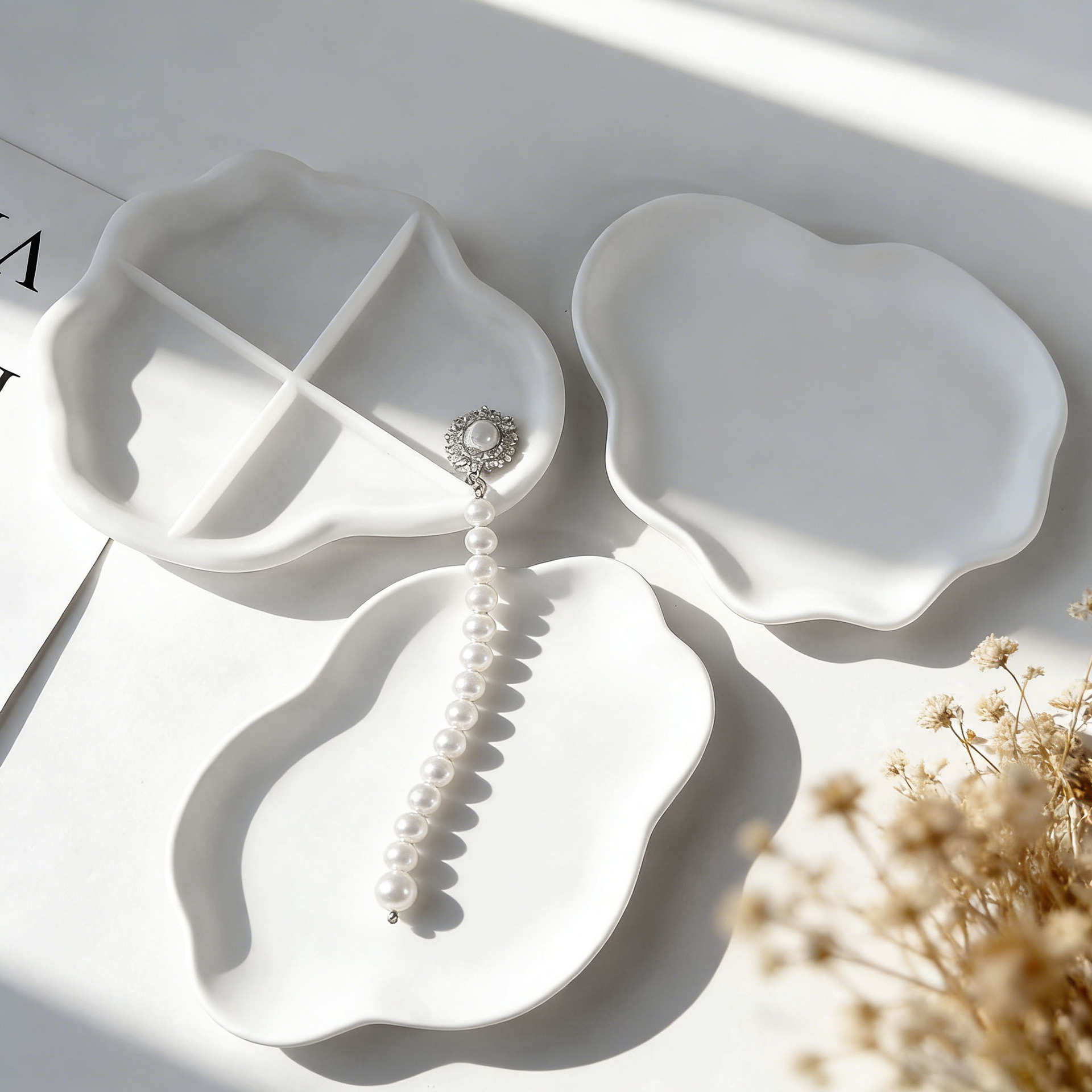 DIY Geometric Wave Plaster Coa - Serving Tray Mold ulasan dan harga