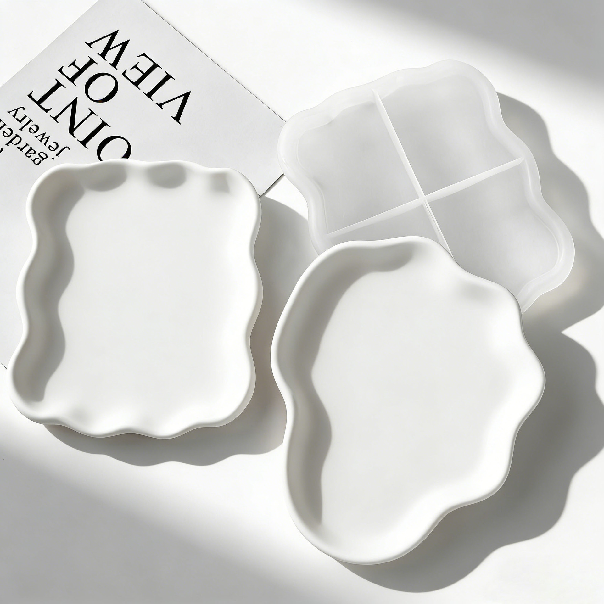 DIY Geometric Wave Plaster Coa - Serving Tray Mold ulasan dan harga