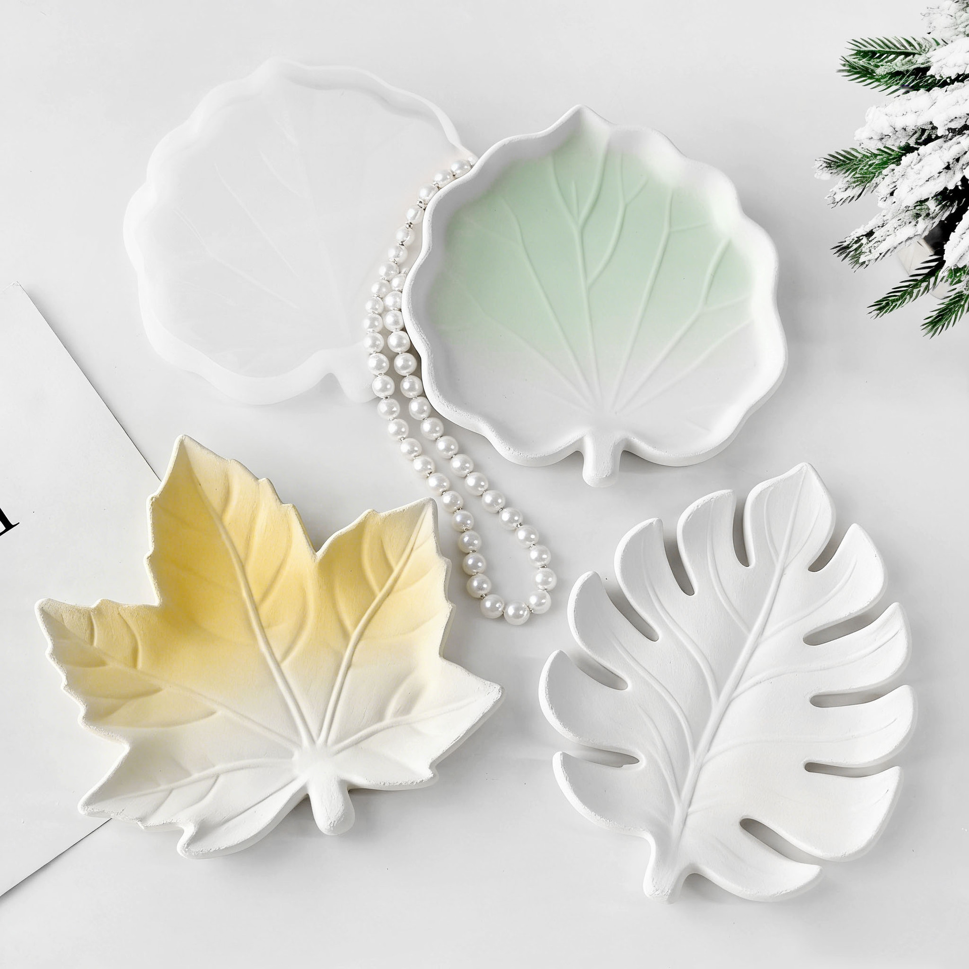 DIY Gypsum Form Leaf Coaster S - Serving Tray Mold ulasan dan harga