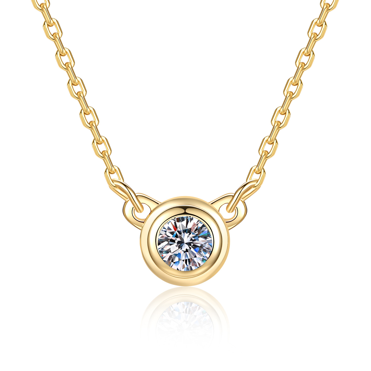S925 Sterling Silver Moissanit - Bezels Set Pendant ulasan dan harga