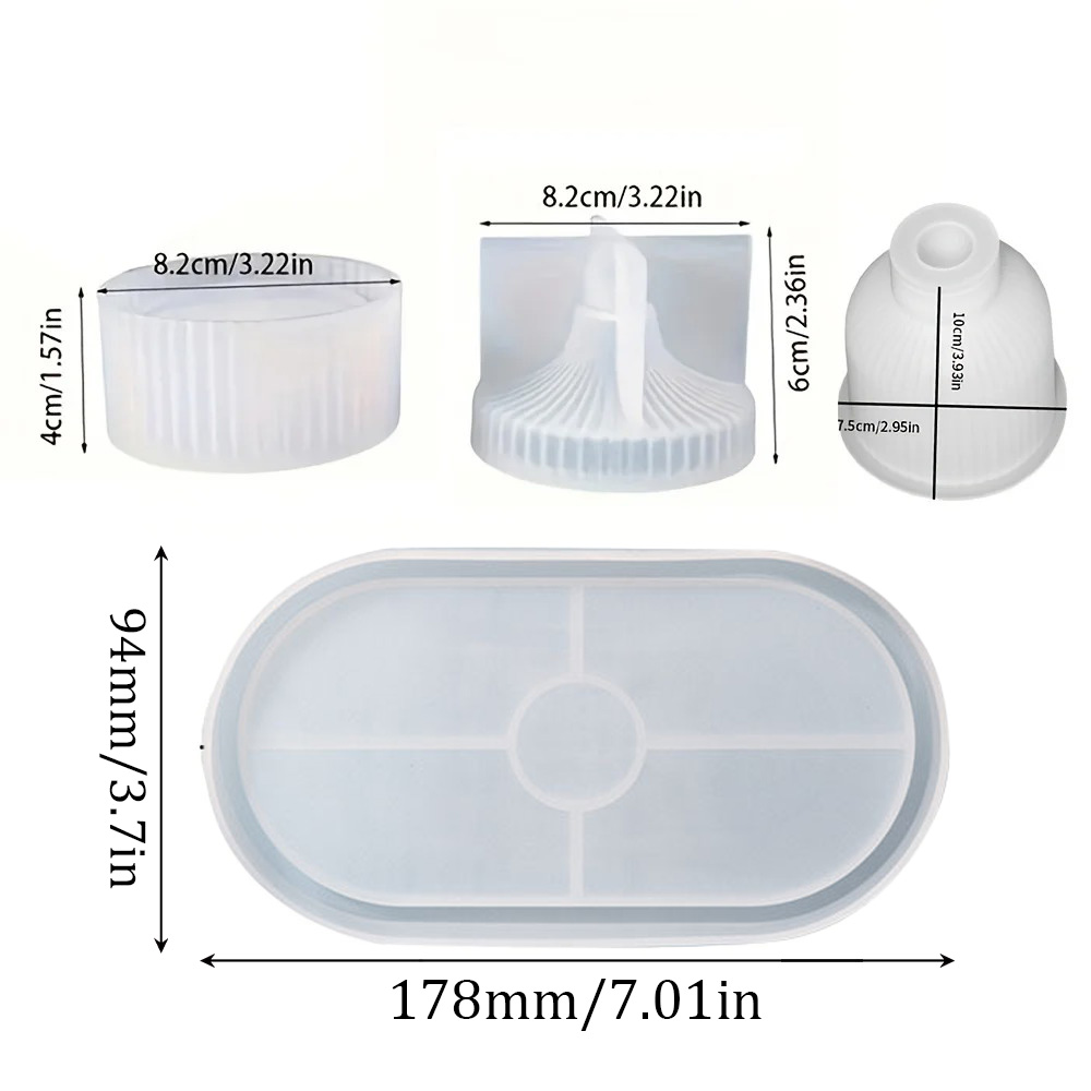 4pcs Silicone Molds Oval Tray  - Silicone Mold Tray ulasan dan harga