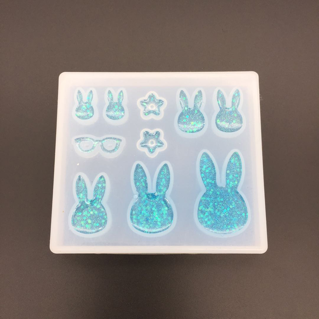 9 Designs Silicone Mold Rabbit - Flower Preservation Resin ulasan dan harga