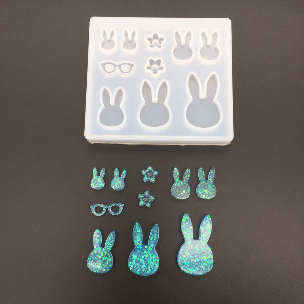 9 Designs Silicone Mold Rabbit - Flower Preservation Resin ulasan dan harga