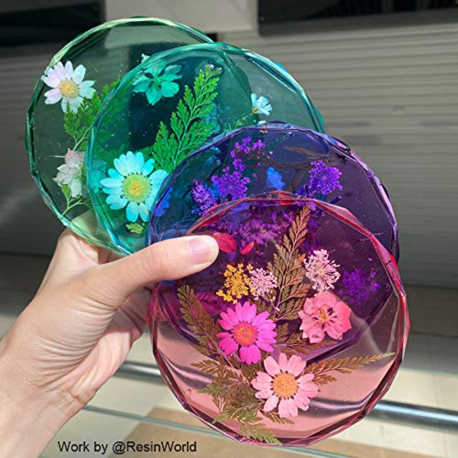 4 Pack Coaster Molds - Diamond - Geode Mold Silicone ulasan dan harga