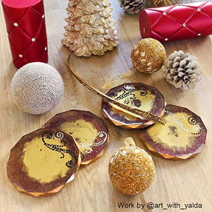 4 Pack Coaster Molds - Diamond - Geode Mold Silicone ulasan dan harga