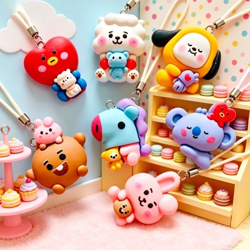 7pcs BT21 Resin Cartoon Charm  - Crafting Resin ulasan dan harga