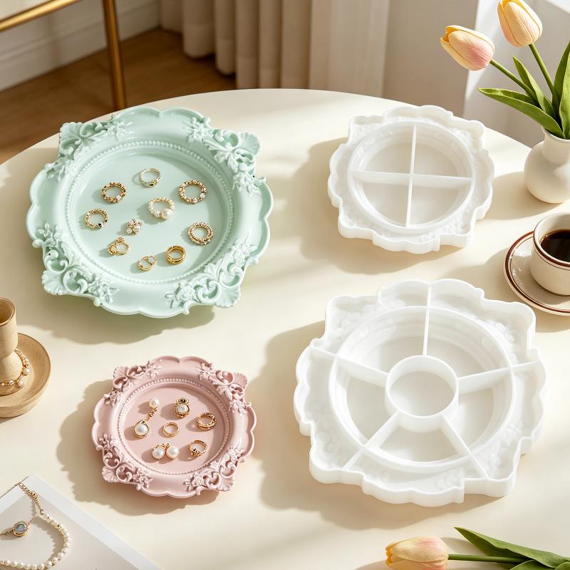 1Pcs Vintage Baroque Relief Si - Silicone Mold Tray ulasan dan harga