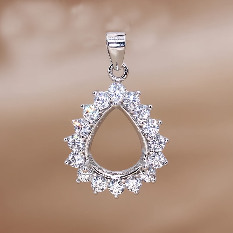 1pc Rose Golden Silvery Tear D - Bezels Set Pendant ulasan dan harga