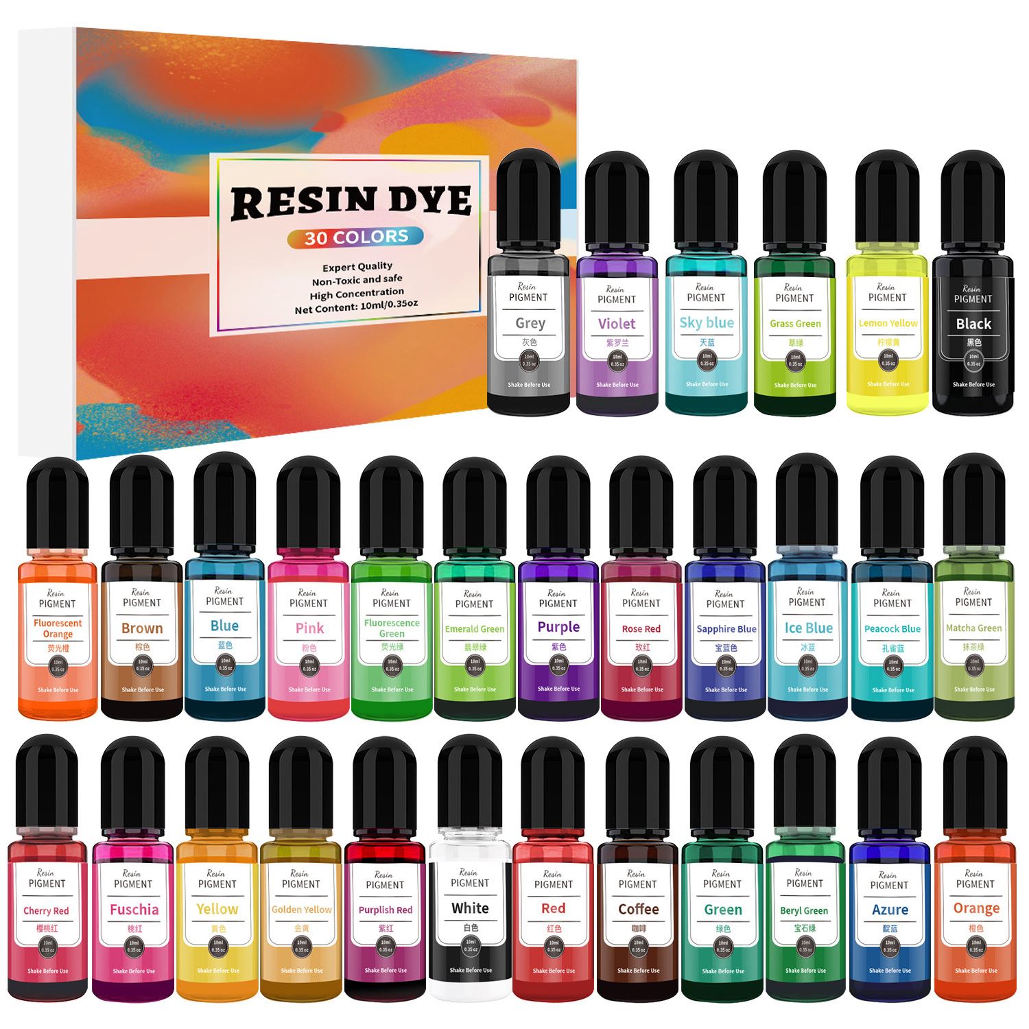 24/30 Colors Set 10ml Epoxy Re - Resin Dye Alcohol ulasan dan harga