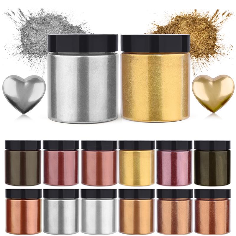 50g Shimmer Metallic Gold Silv - Resin Pigment Set ulasan dan harga