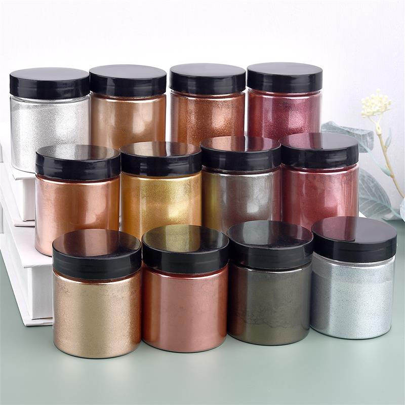 50g Shimmer Metallic Gold Silv - Resin Pigment Set ulasan dan harga