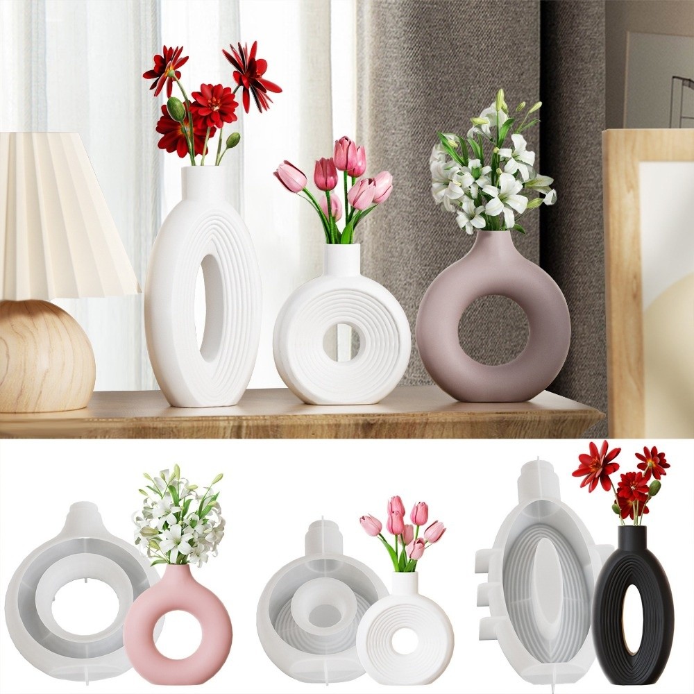 Oval Stripe Silicone Vase Mold - Resin Craft Workshop ulasan dan harga