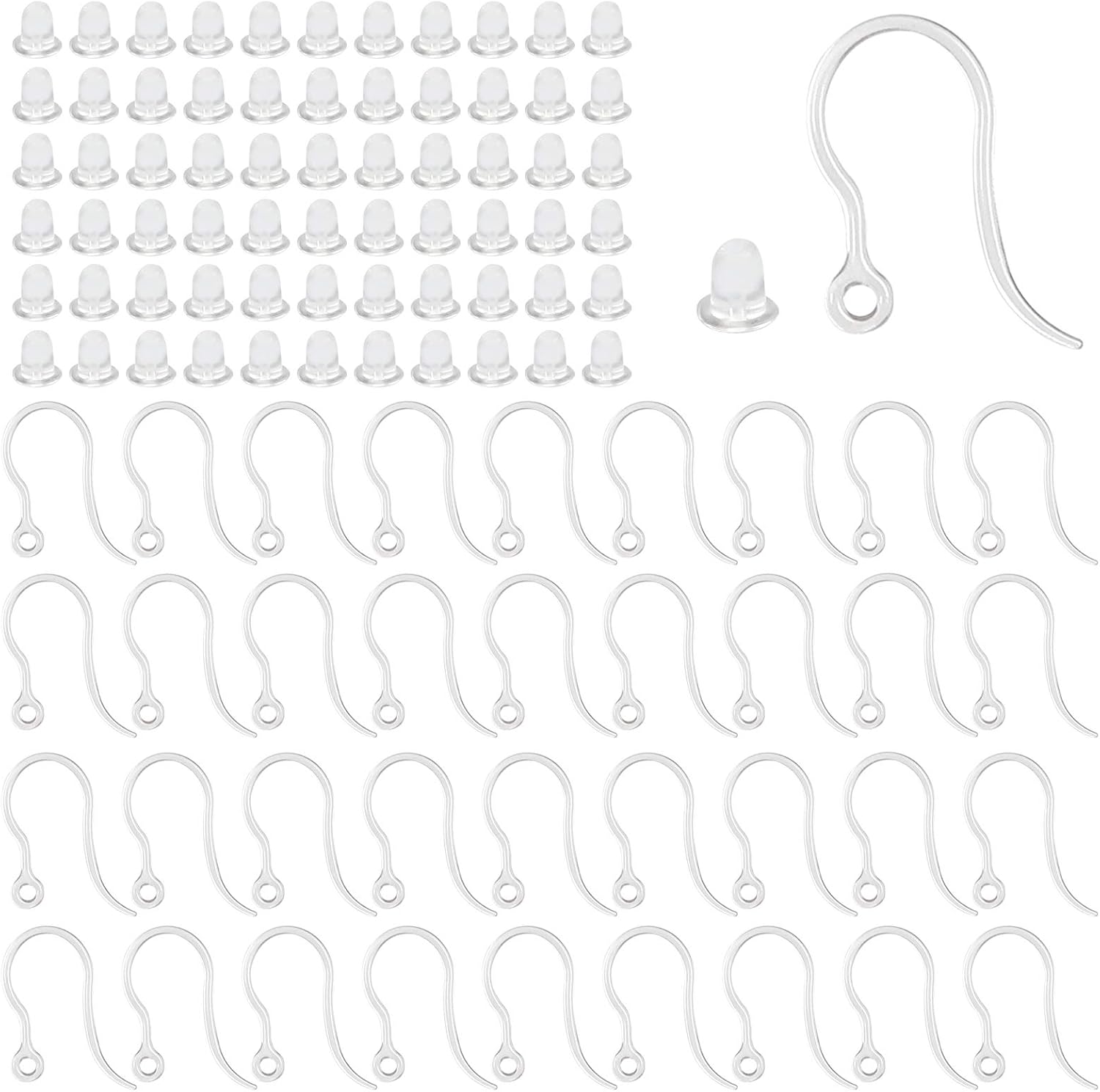 40pcs Clear Plastic Earring Ho - Resin Craft Projects ulasan dan harga