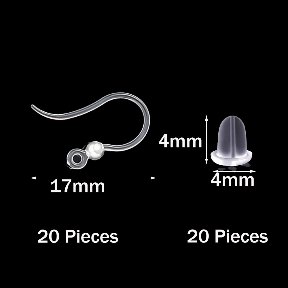 40pcs Clear Plastic Earring Ho - Resin Craft Projects ulasan dan harga