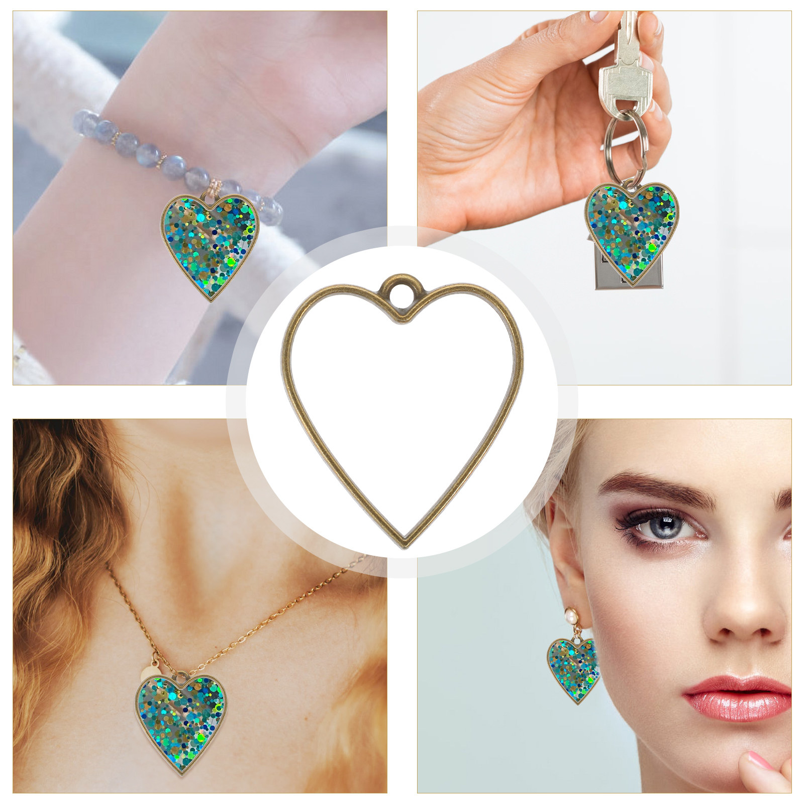 50Pcs DIY Resin Jewelry Bezels - Bezels Set Pendant ulasan dan harga