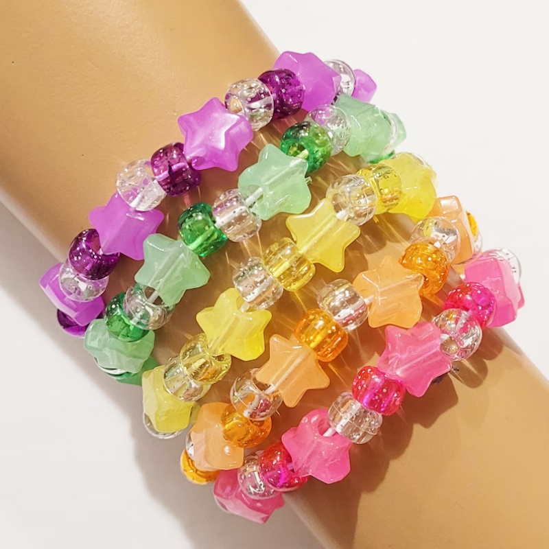 5 Glow star kandi bracelet set - Resin Glitter Pack ulasan dan harga