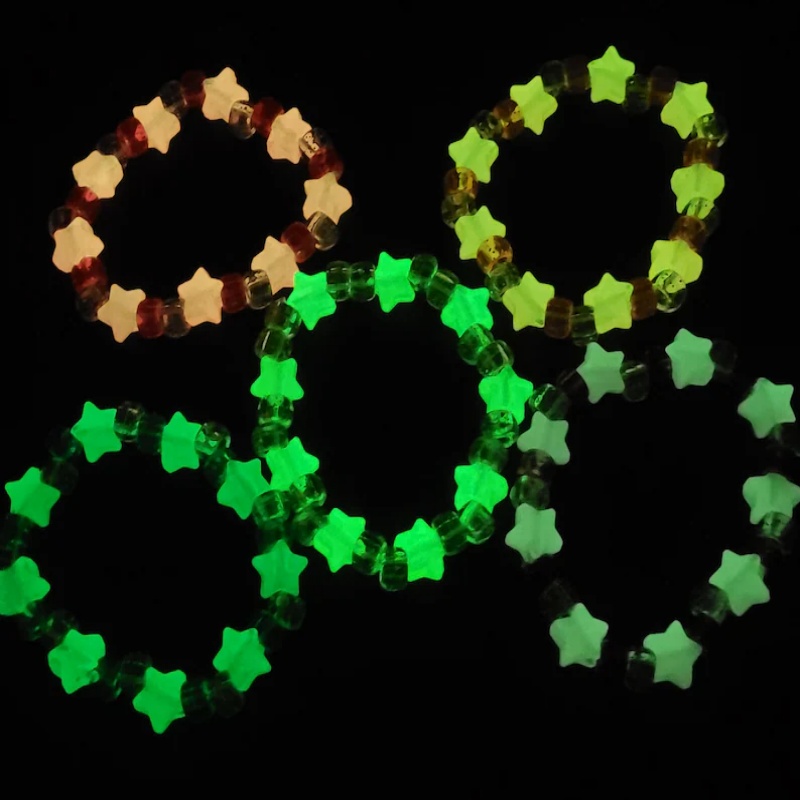 5 Glow star kandi bracelet set - Resin Glitter Pack ulasan dan harga