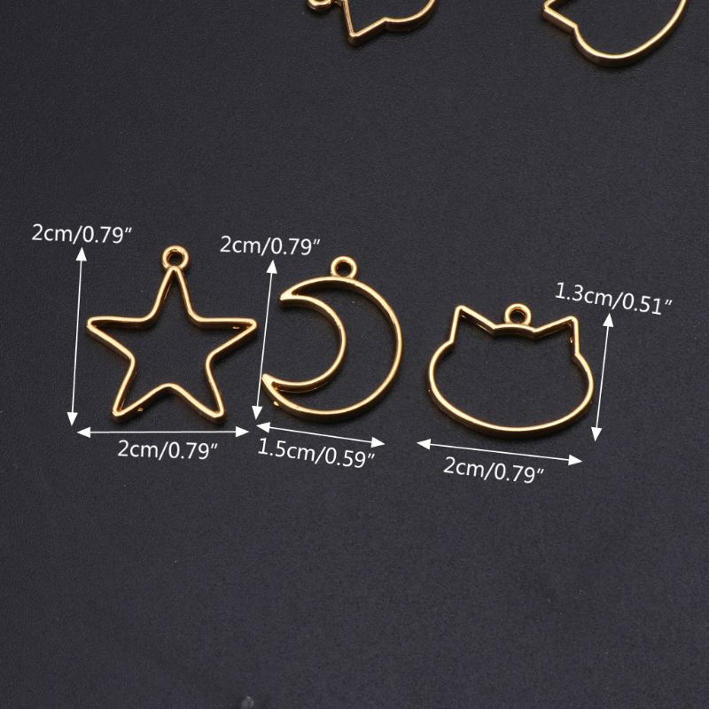 90 Pieces Mini Geometric Frame - Bezels Set Pendant ulasan dan harga