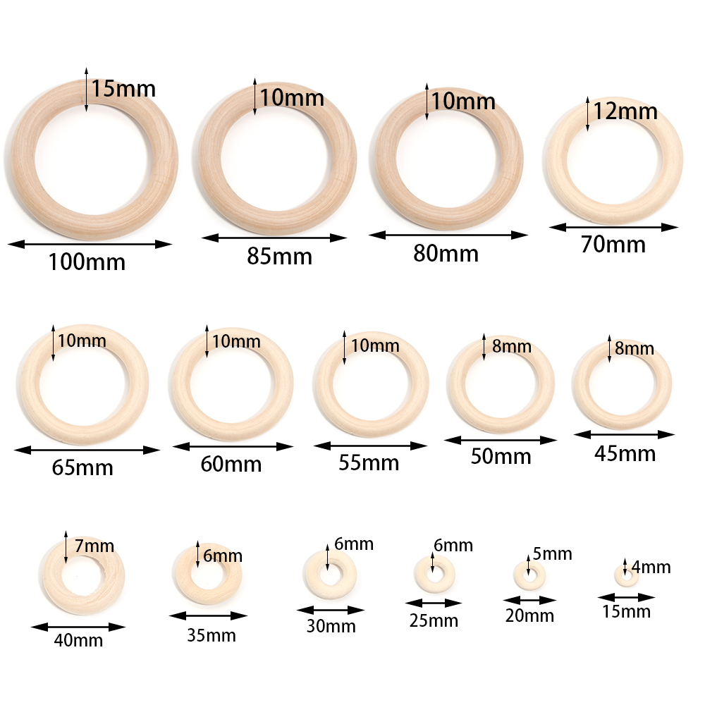 2-10pcs/lot Round Natural Wood - Wood Ring Blank ulasan dan harga